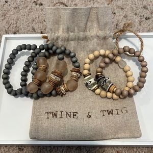 Twine and twig beaded bracelets
